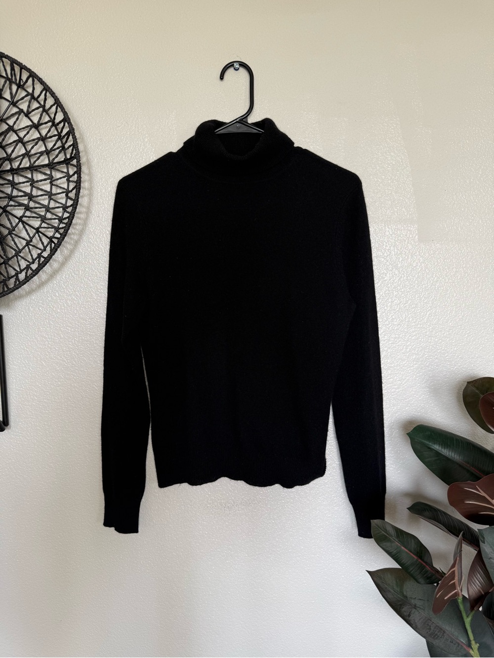 Reformation Black Slim Turtleneck Sweater